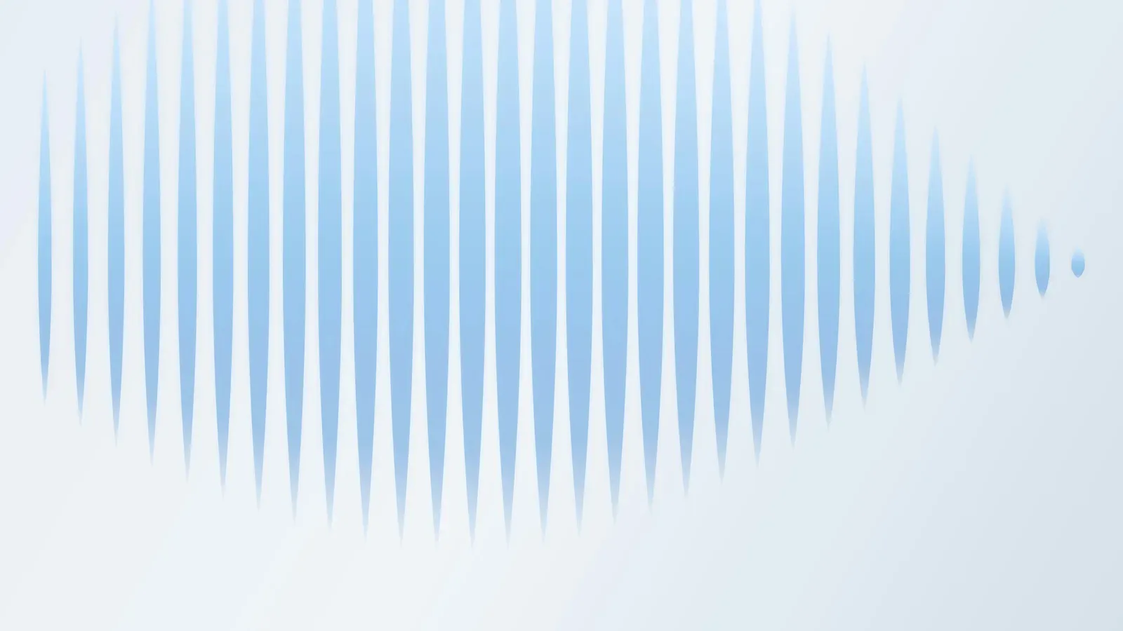 Hellblaue Wellenform aus senkrechten Linien auf weissem Grund